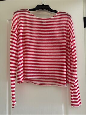 H&M Red and White Striped Knit Top